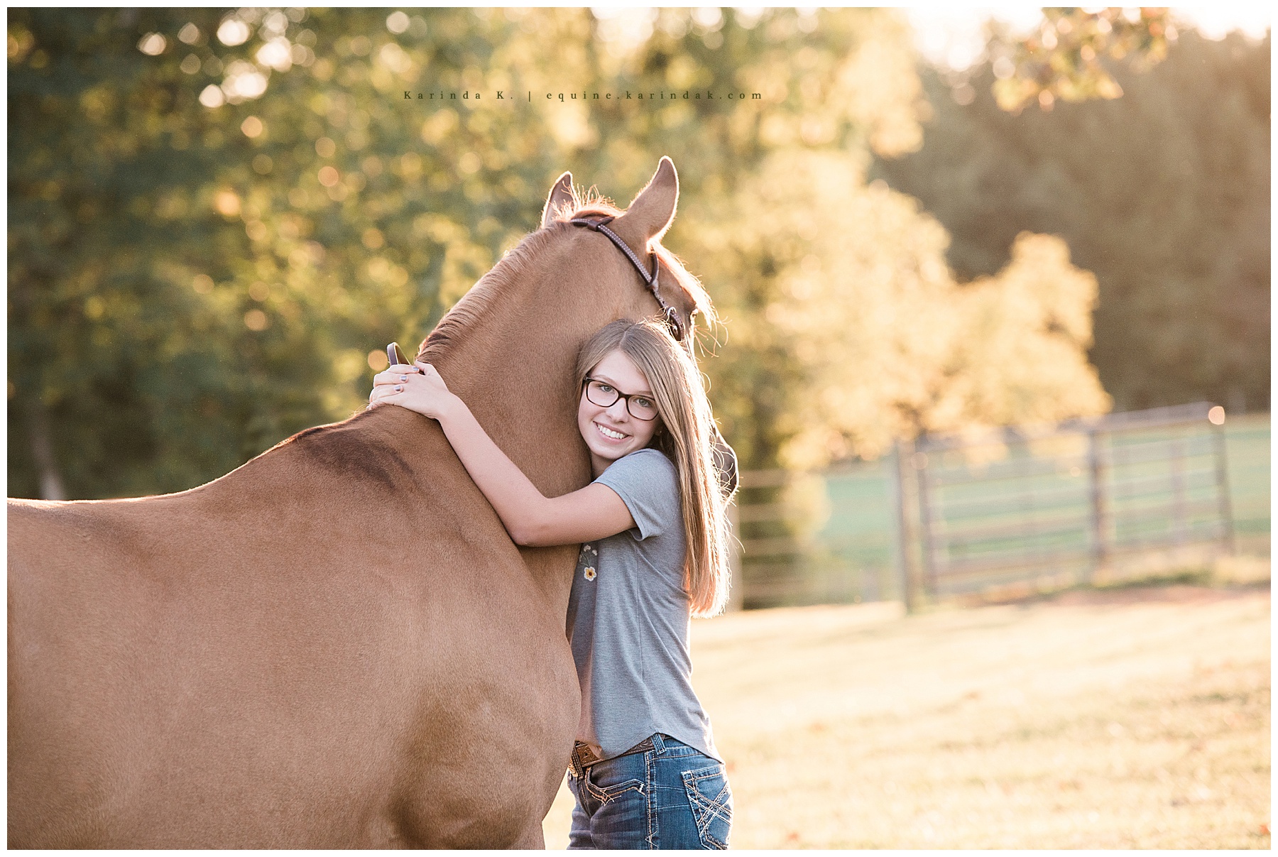 horse and rider hugging portraits 