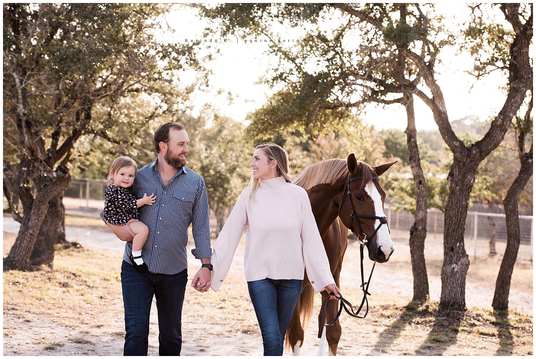 Fall Family Portraits with a Horse Texas