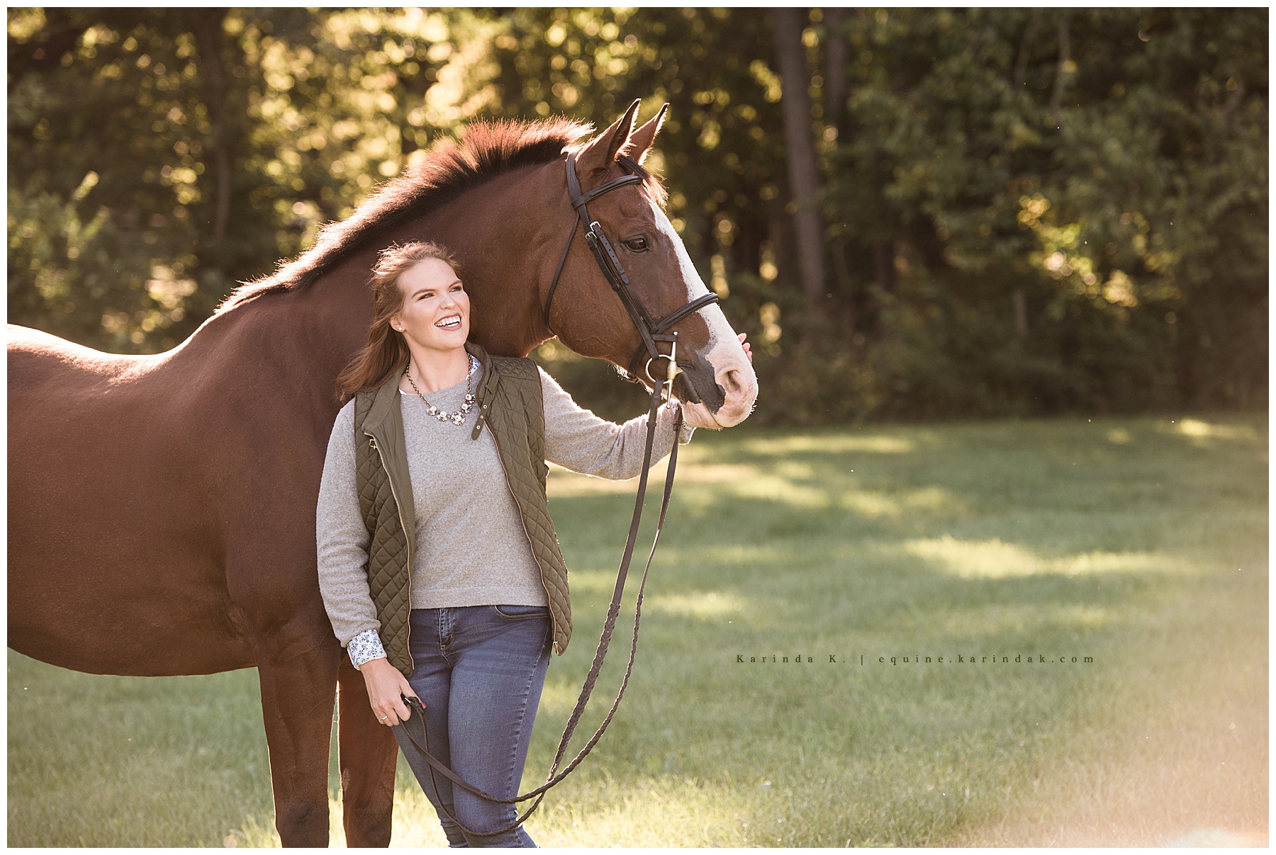 outdoor horse and rider casual portraits 