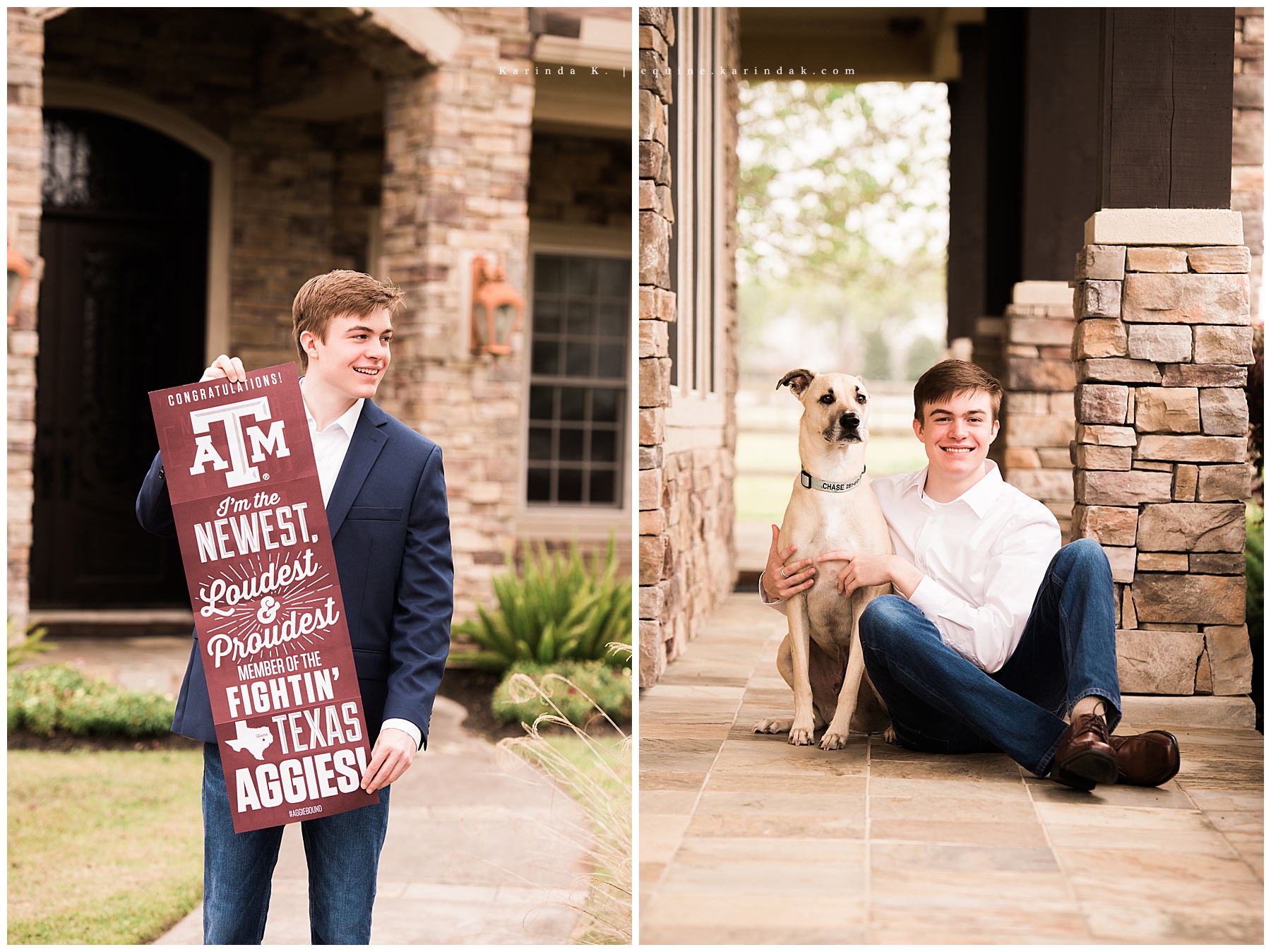 senior portraits for college including dog 