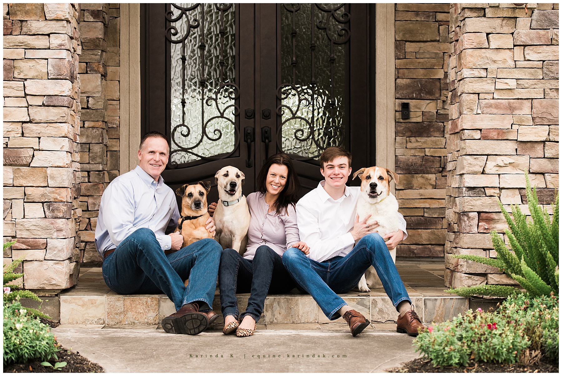 outdoor family portraits including dogs houston, tx