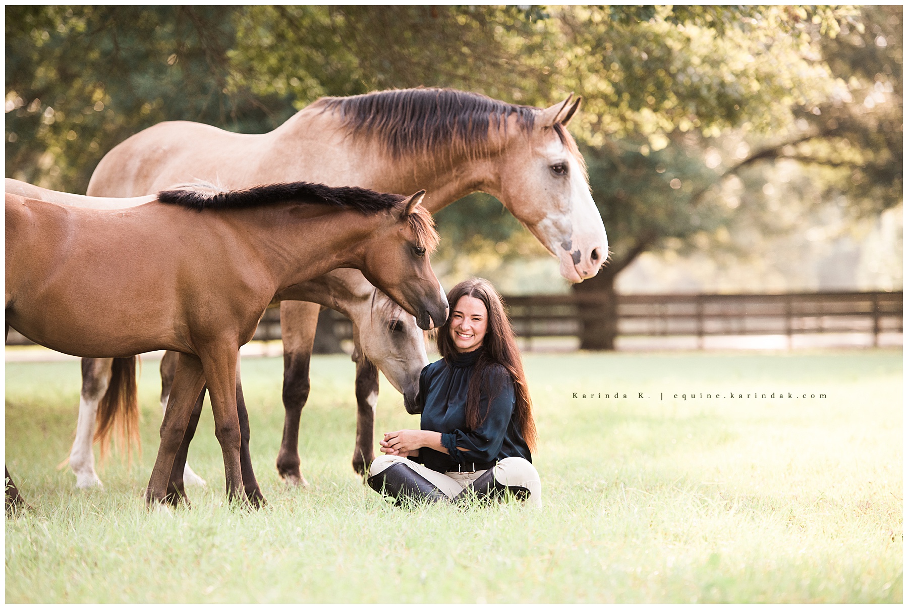 horse and rider portraits with multiple horses 