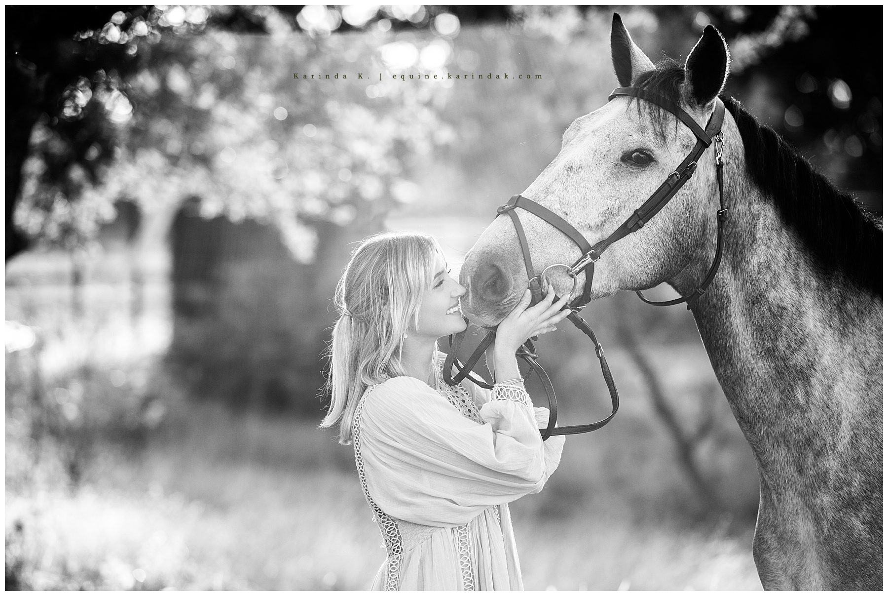 outdoor family portraits horse and rider black and white 