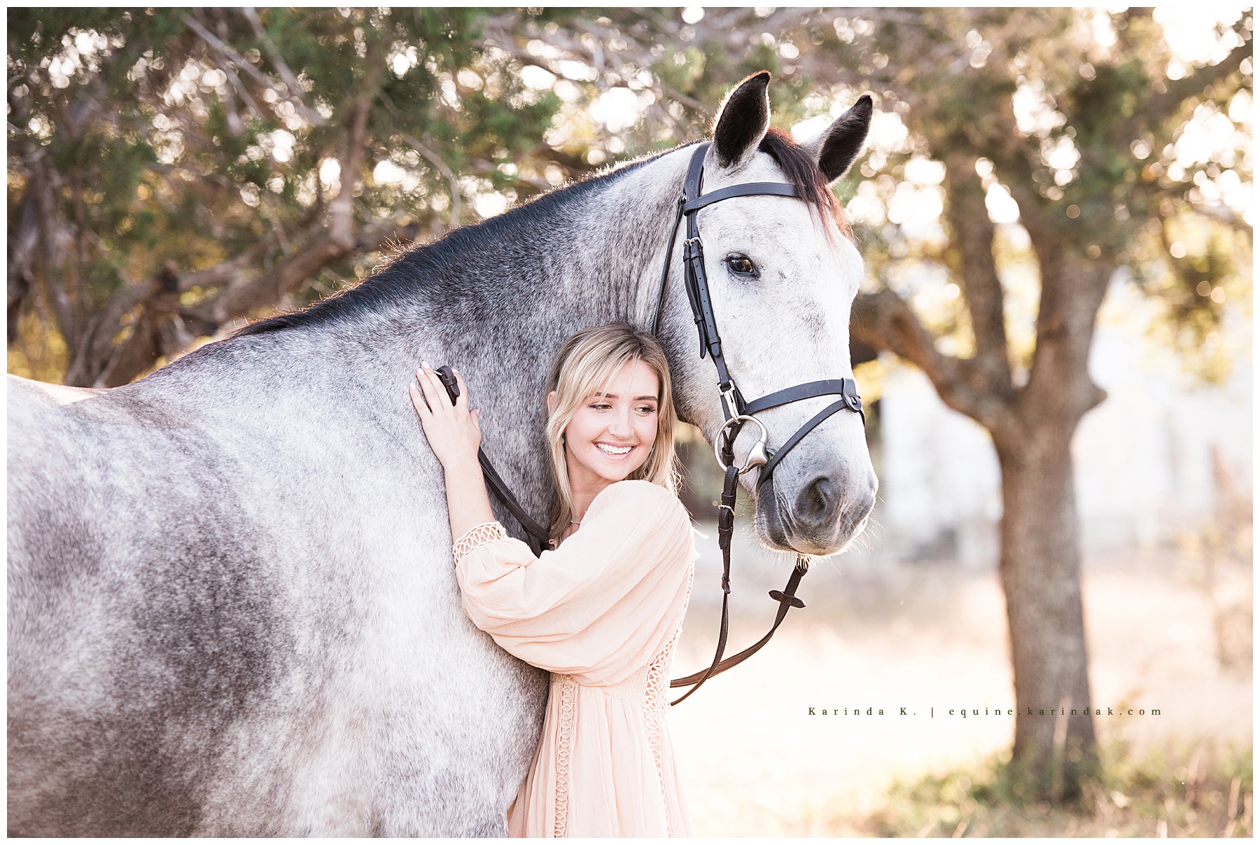 outdoor horse and rider side shot hug portrait houston tx