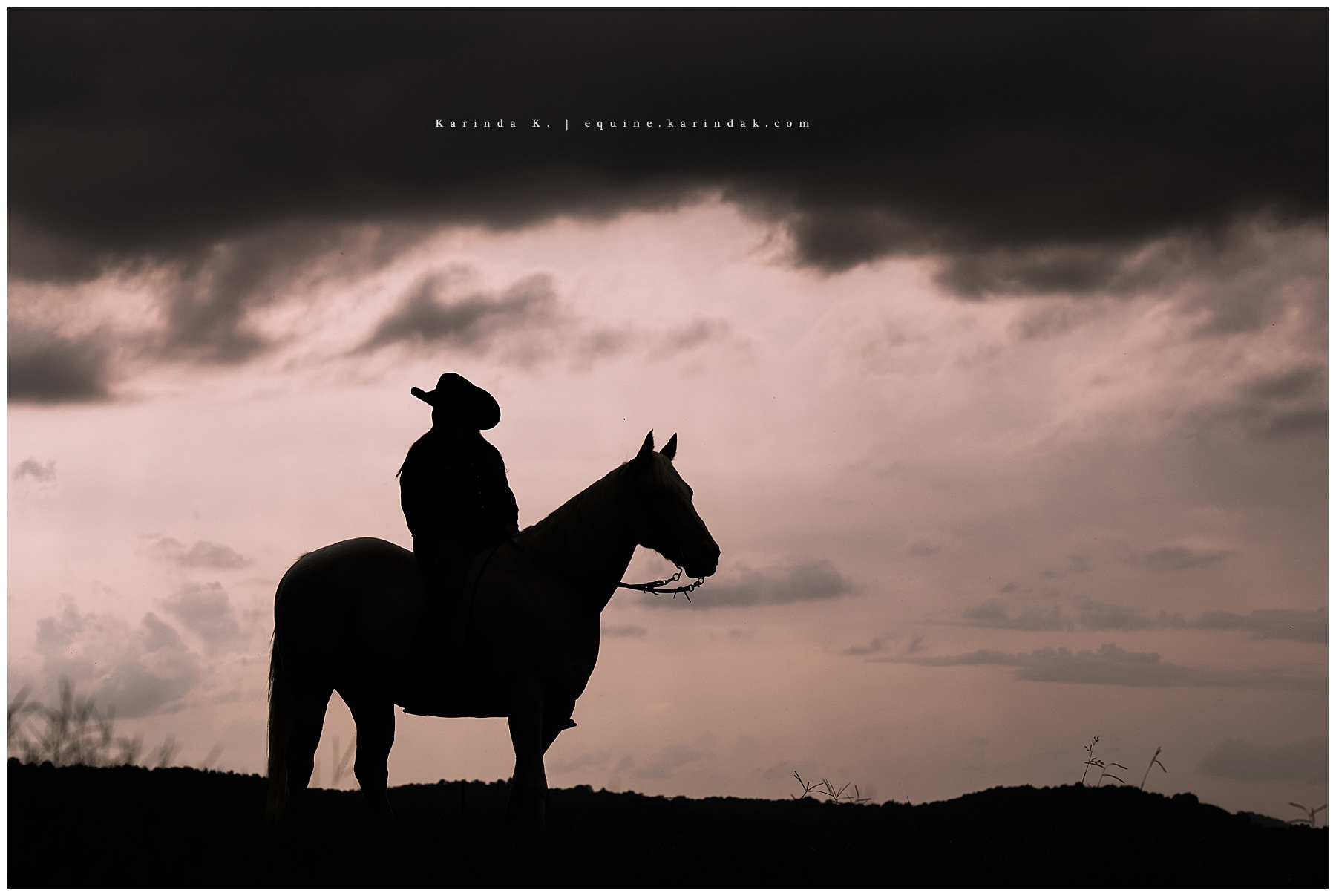 horse and rider dark sky portrait 