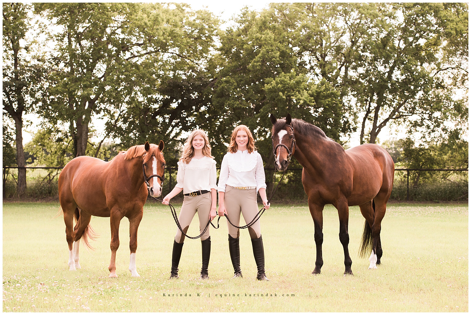 horse and rider sister poses 