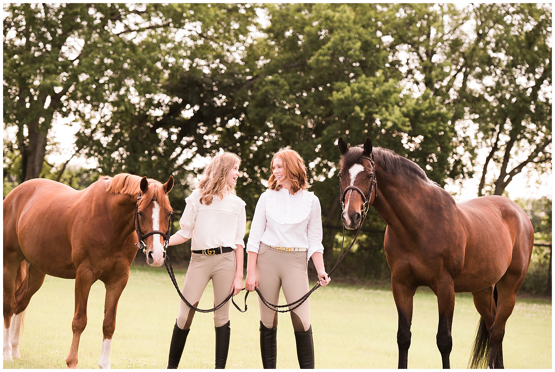 horse and rider sister poses 