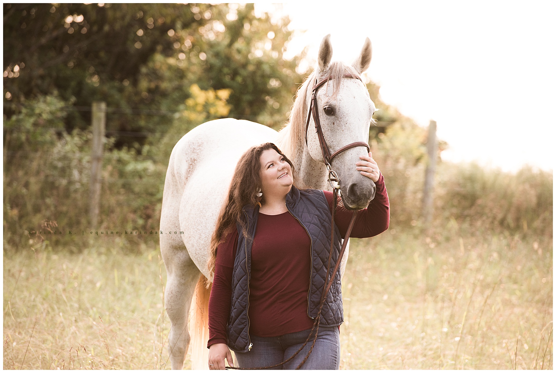 horse and rider casual fall portrait