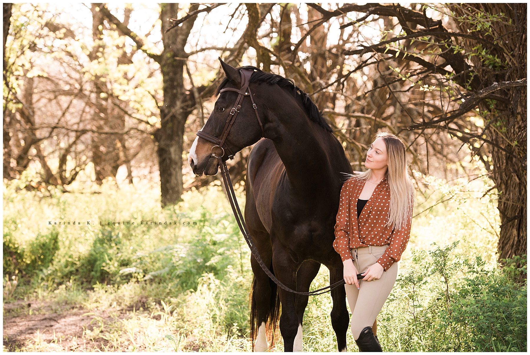 Meadowcreek Farms KS horse and rider outdoor portraits 